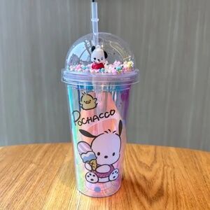 NWT Hello Kitty and Friends Pochacco Tumbler with Domed Snow Globe Lid!